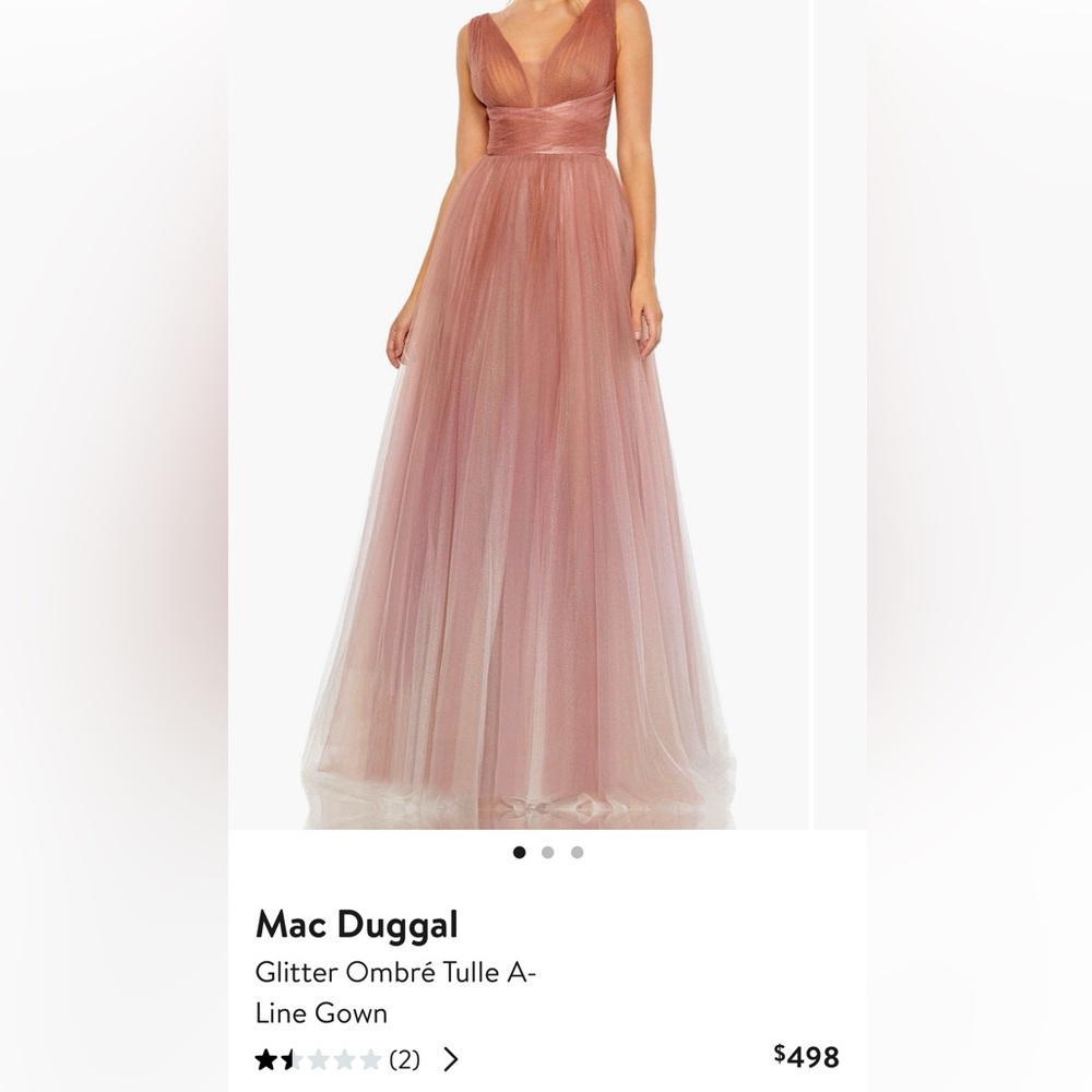 Mac Duggal Glitter Ombré Tulle Gown